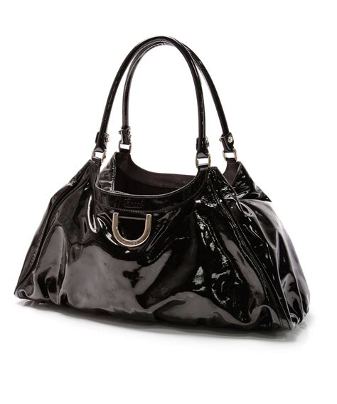 black patent gucci handbag|gucci black patent leather handbag.